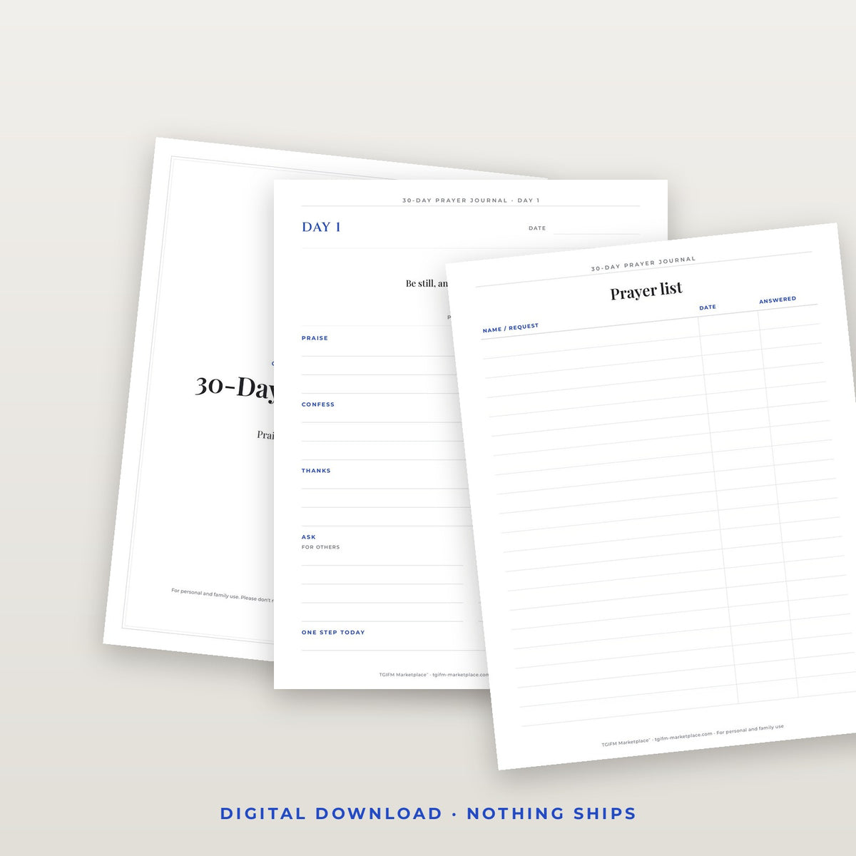 30-Day Prayer Journal — Printable (KJV) / Diario de Oración de 30 Días