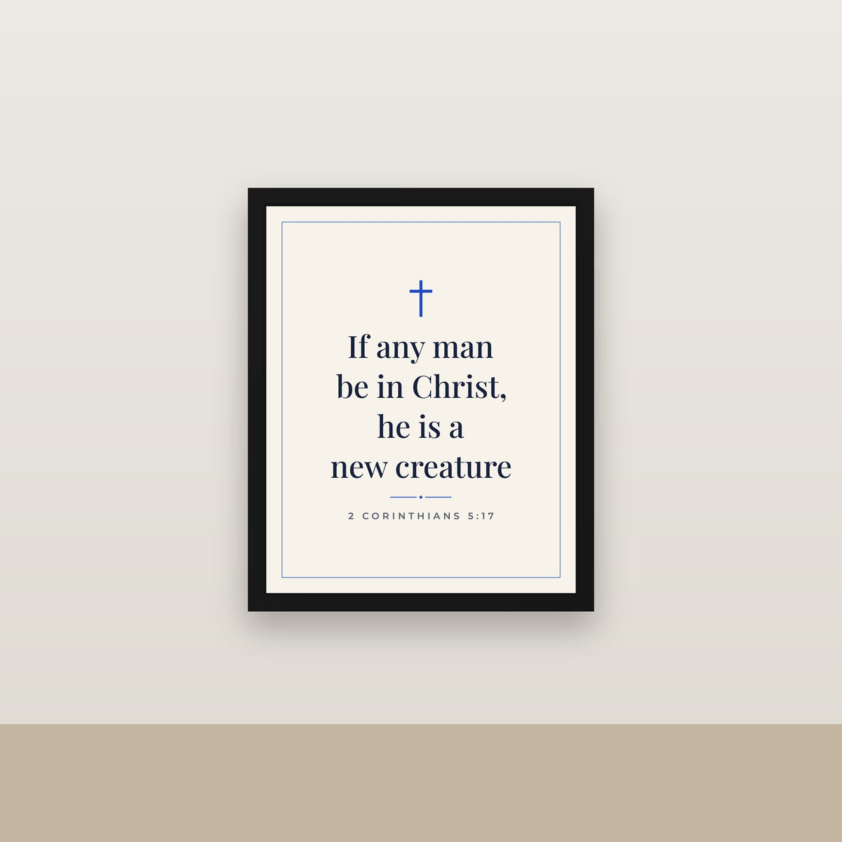 A New Creature Baptism Framed Canvas — 2 Corinthians 5:17 (KJV)