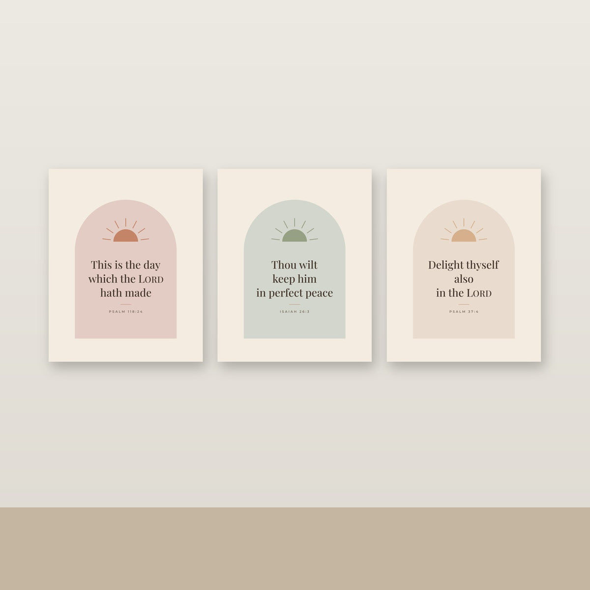 Boho Arch Printable Scripture Art Set of 3 (KJV) — Digital Download
