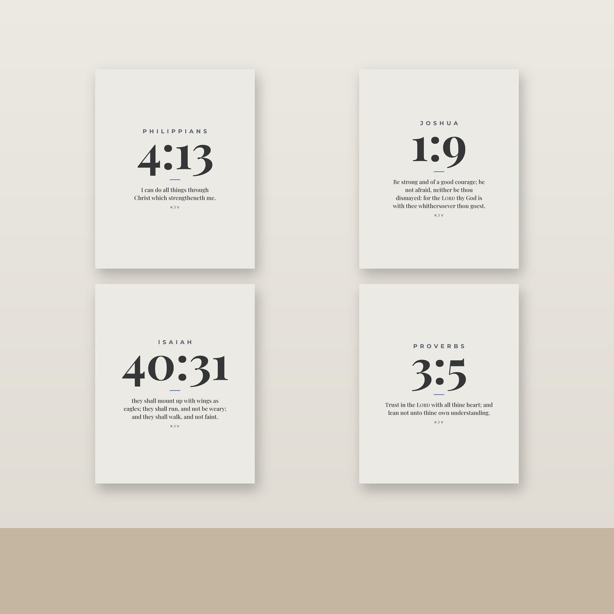 Chapter & Verse Scripture Print Set of 4 (KJV) — Unframed