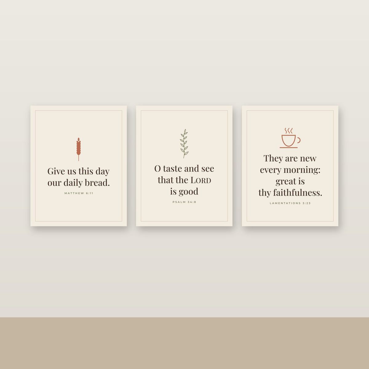 Every Morning Kitchen Printable Scripture Art Set of 3 (KJV) — Digital Download