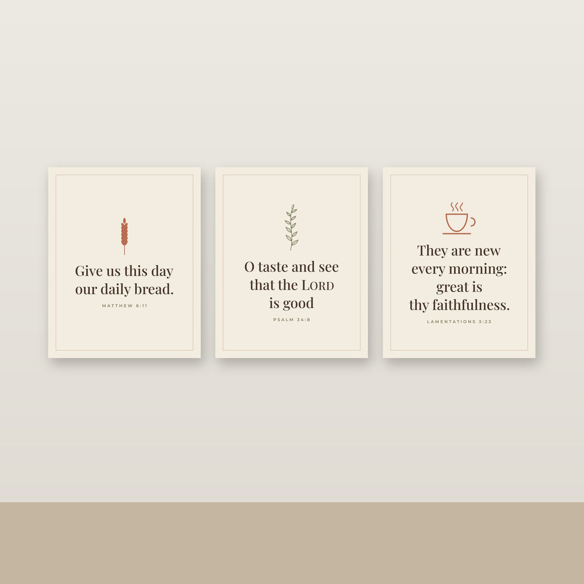 Every Morning Kitchen Scripture Print Set of 3 (KJV) — Unframed