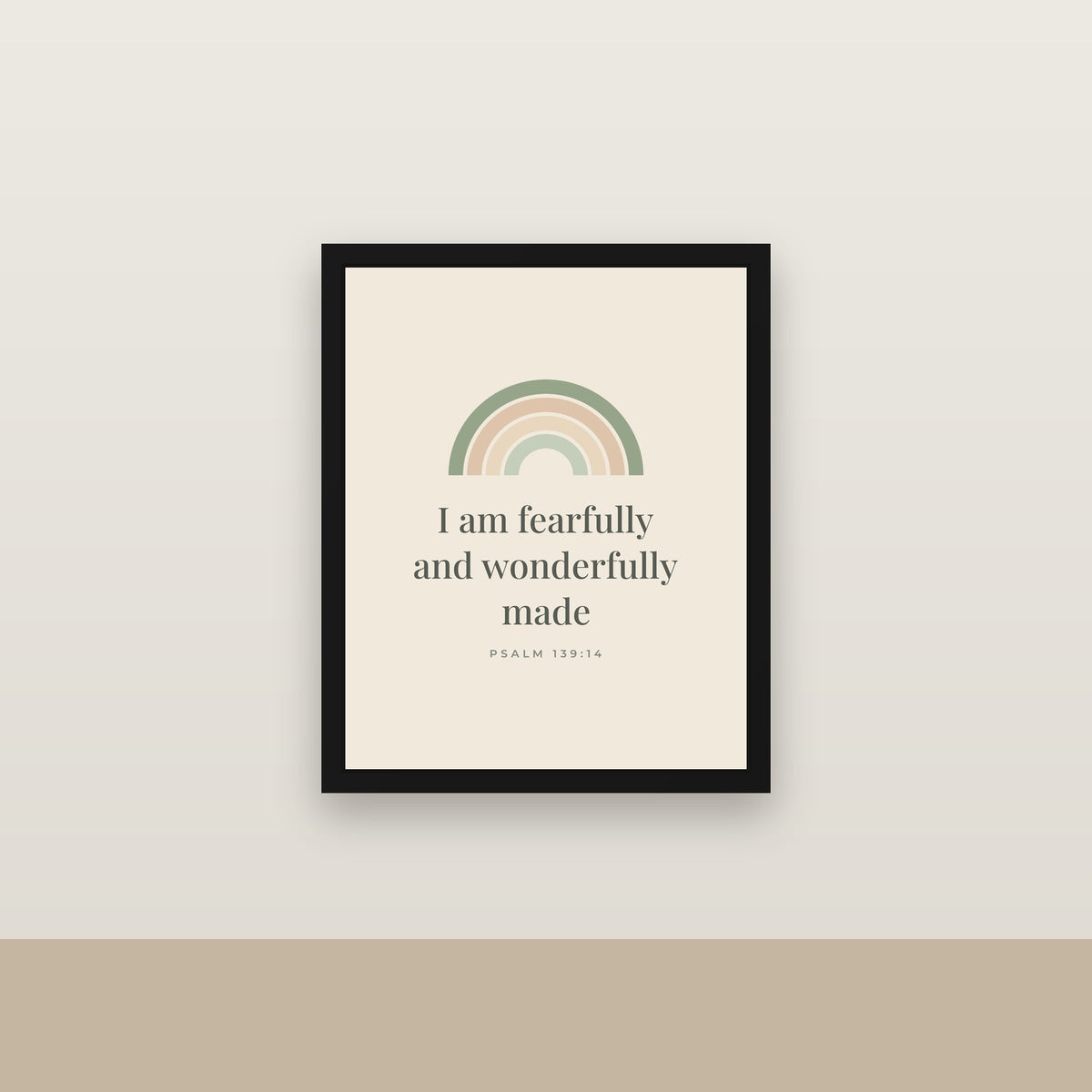 Fearfully and Wonderfully Made Nursery Framed Canvas — Psalm 139:14 (KJV)