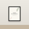 Great Is Thy Faithfulness Framed Canvas — Lamentations 3:23 (KJV)