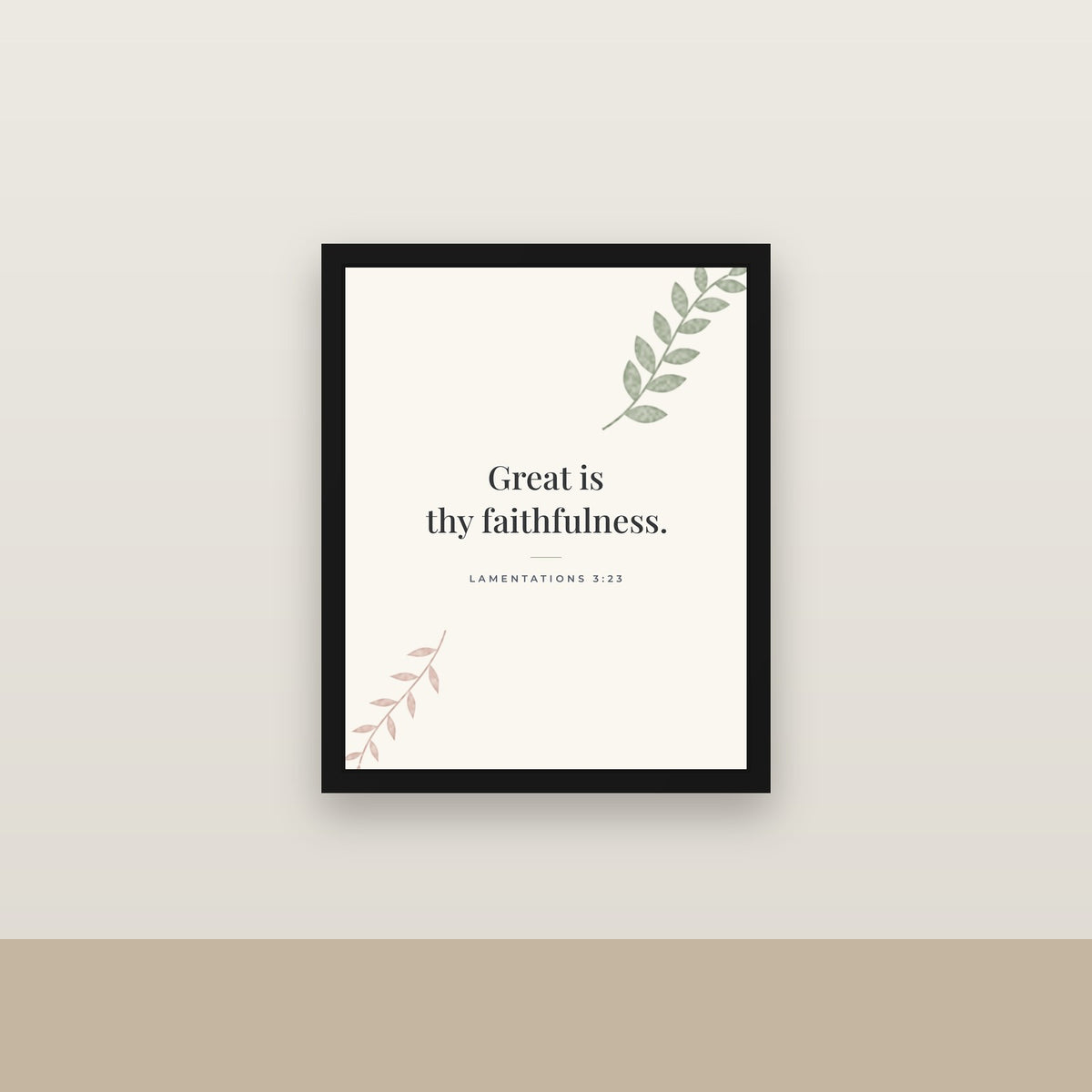Great Is Thy Faithfulness Framed Canvas — Lamentations 3:23 (KJV)