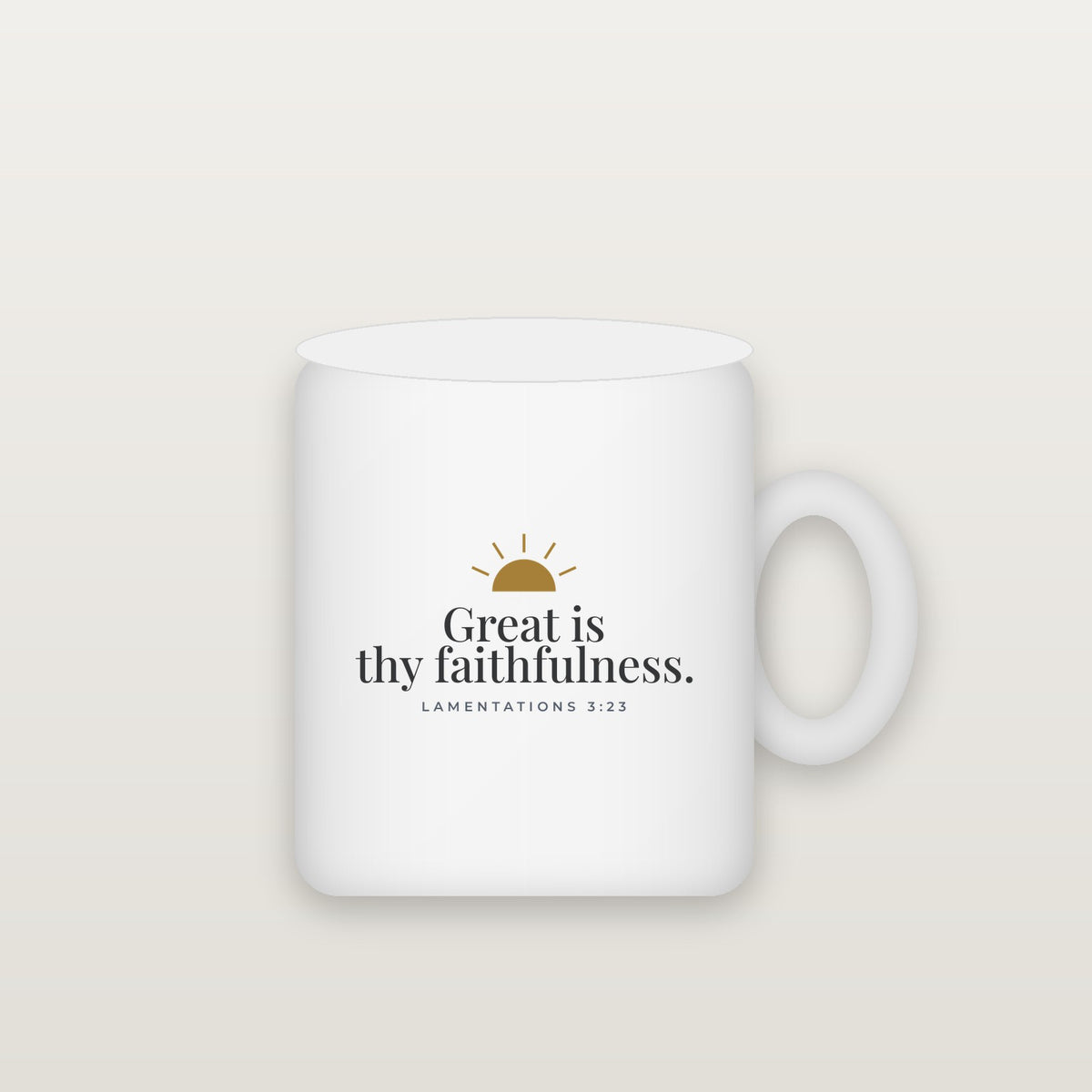 Great Is Thy Faithfulness Mug — Lamentations 3:23 (KJV)