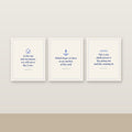 Heritage Blue Entryway Scripture Print Set of 3 (KJV) — Unframed