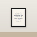In All Thy Ways Acknowledge Him Framed Canvas — Proverbs 3:6 (KJV)