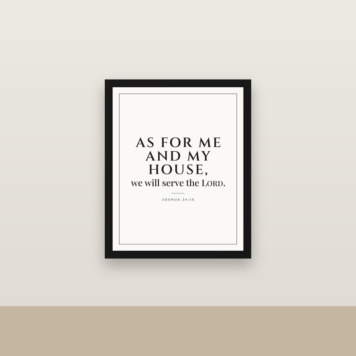 Joshua 24:15 Framed Canvas — As for Me and My House (KJV)