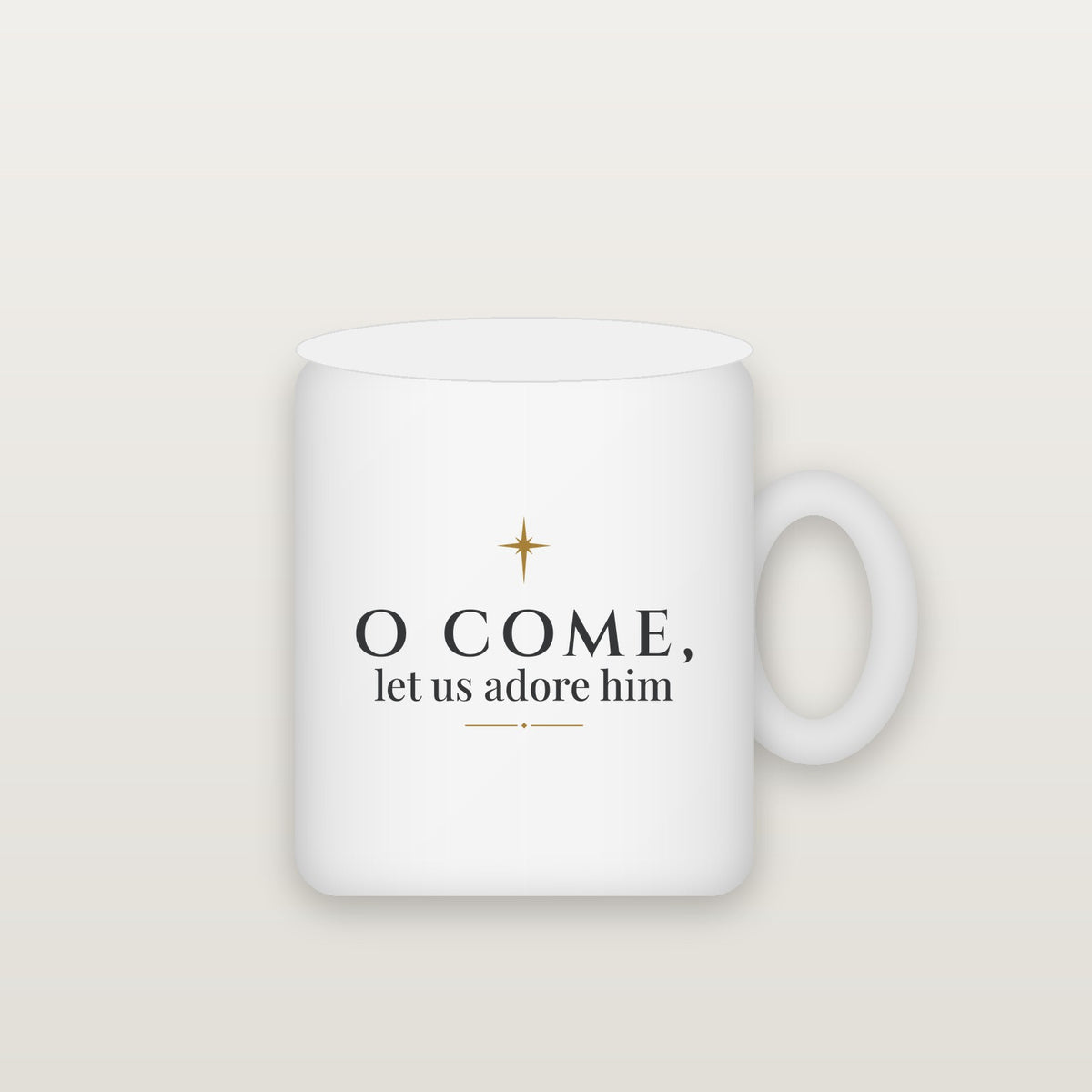 O Come, Let Us Adore Him Christmas Mug (15 oz)