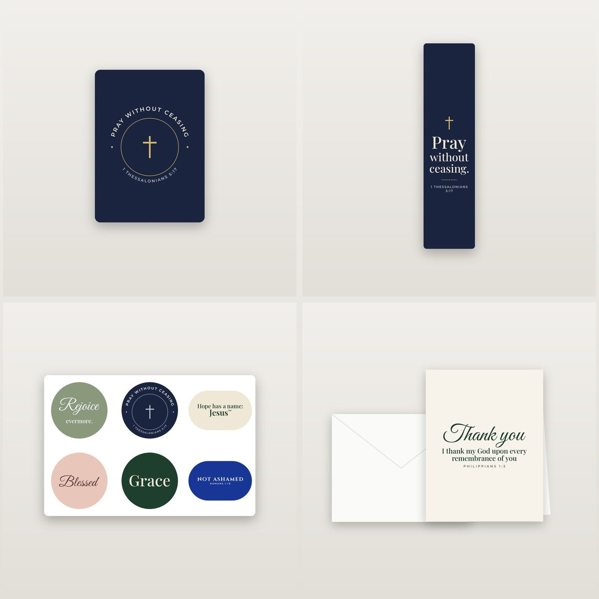 Prayer & Stationery Bundle — Journal, Bookmark, Stickers & Cards