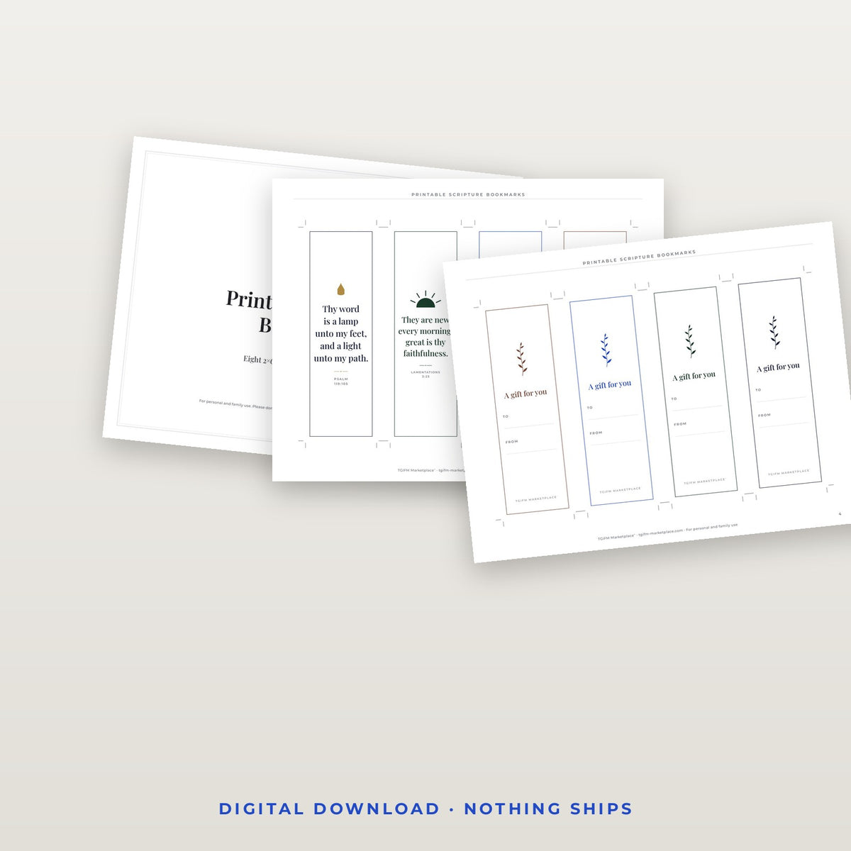 Printable Scripture Bookmarks — 8 Designs (KJV) / Separadores Imprimibles