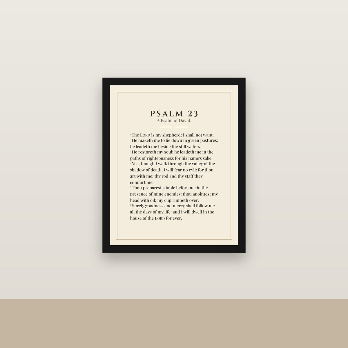 Psalm 23 Heritage Page Framed Canvas (KJV)