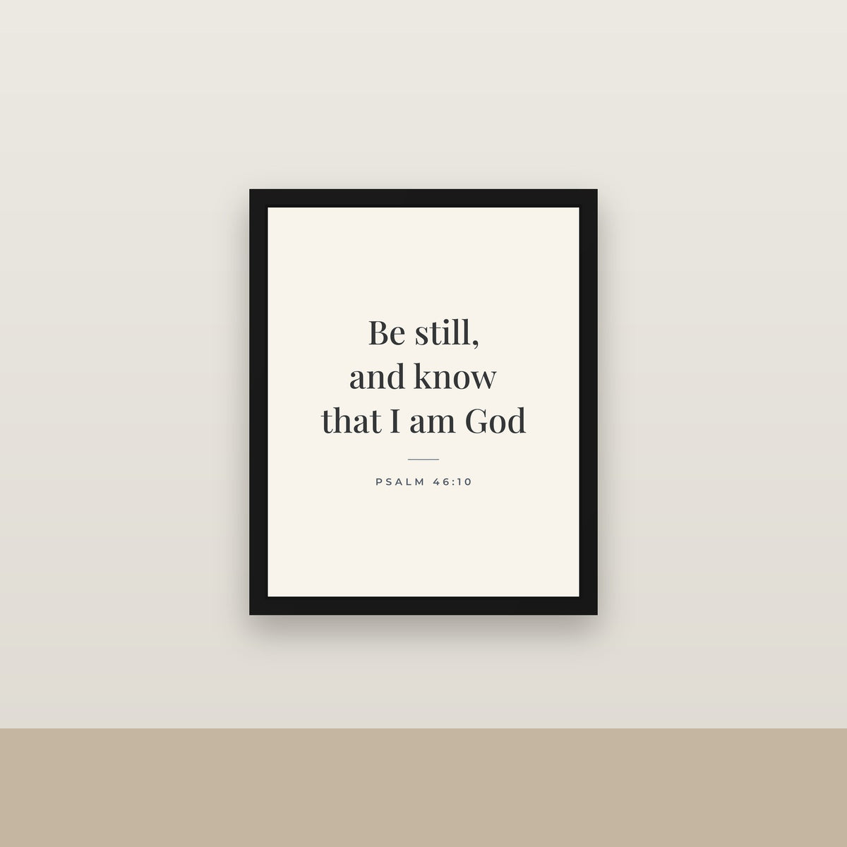 Psalm 46:10 Framed Canvas — "Be still, and know that I am God" (KJV)