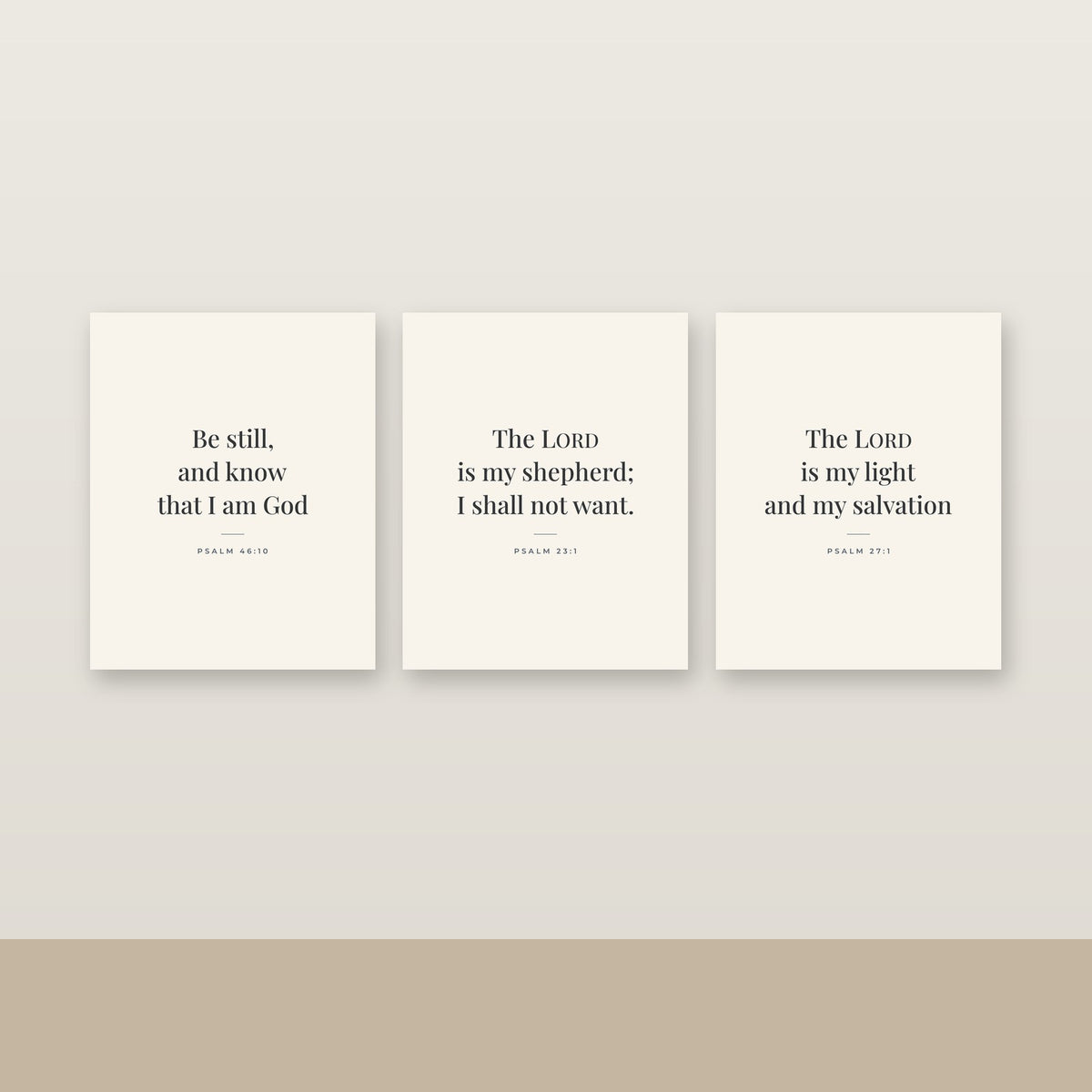 Quiet Word Scripture Print Set of 3 (KJV) — Unframed