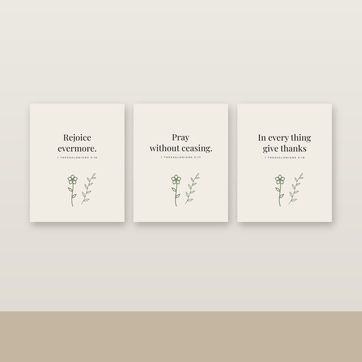 Rejoice · Pray · Give Thanks Printable Set of 3 (KJV) — Digital Download
