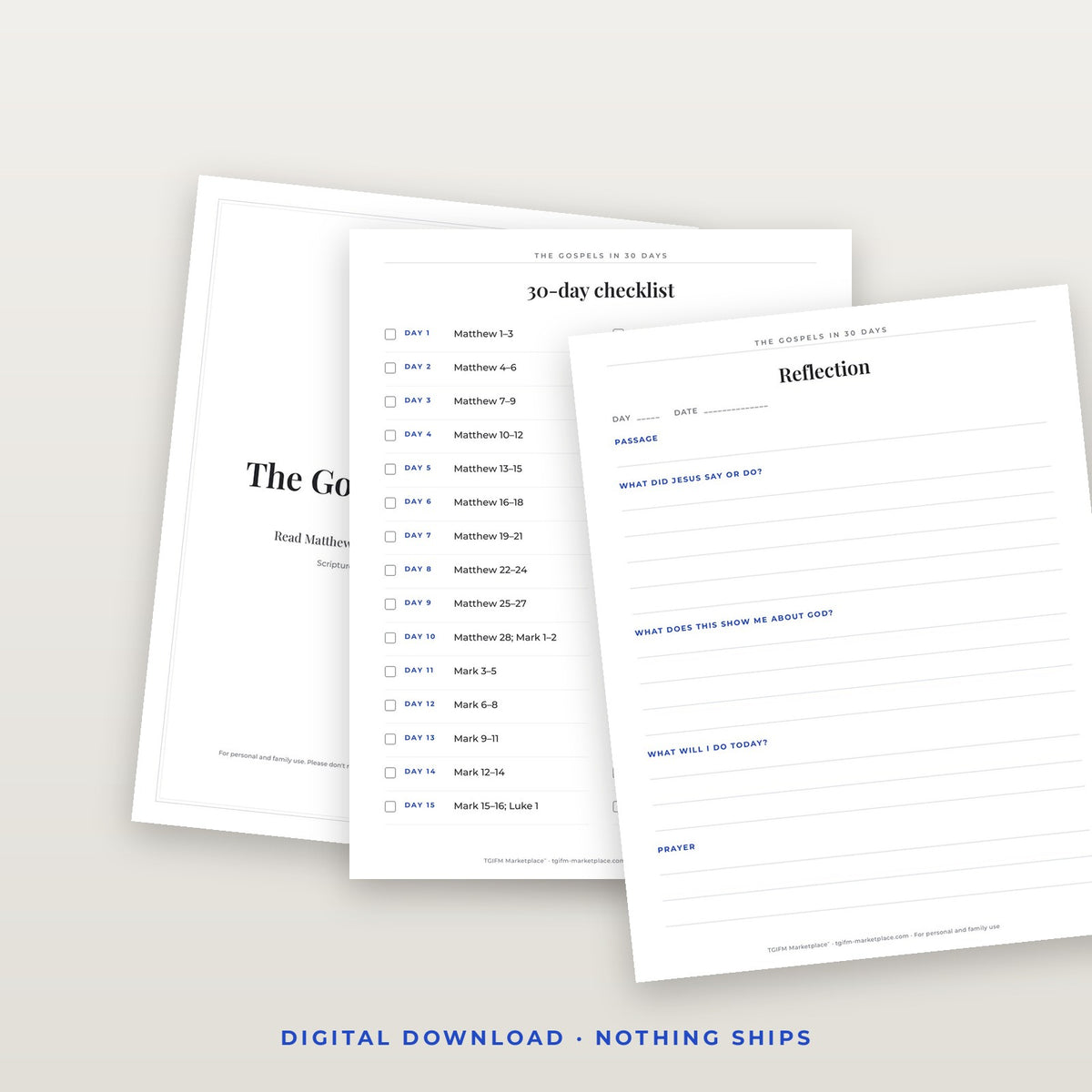 The Gospels in 30 Days — Printable Bible Reading Plan / Los Evangelios en 30 Días